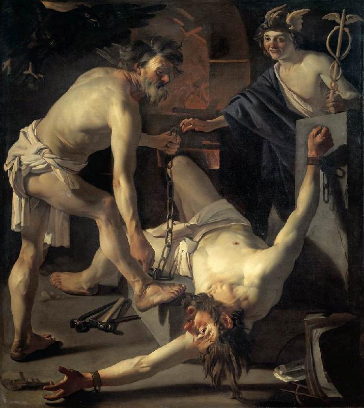 BABUREN, Dirck van Prometheus Being Chained by Vulcan France oil painting art